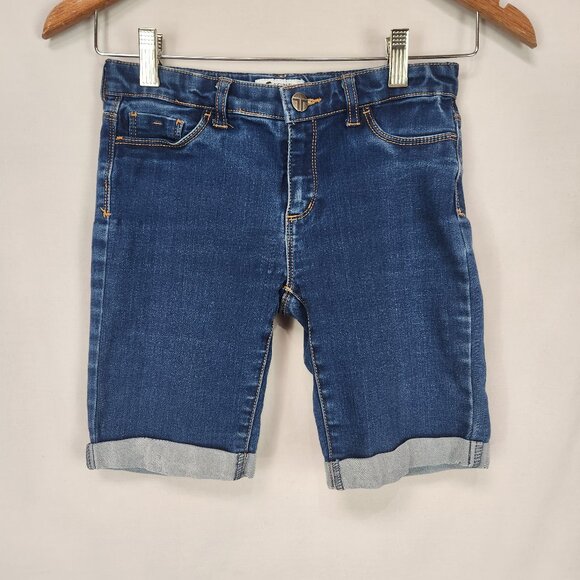 Girl's Tractr  Denim Bermuda Shorts Size 12 Rolled Cuff Stretch Adjustable - Picture 1 of 5